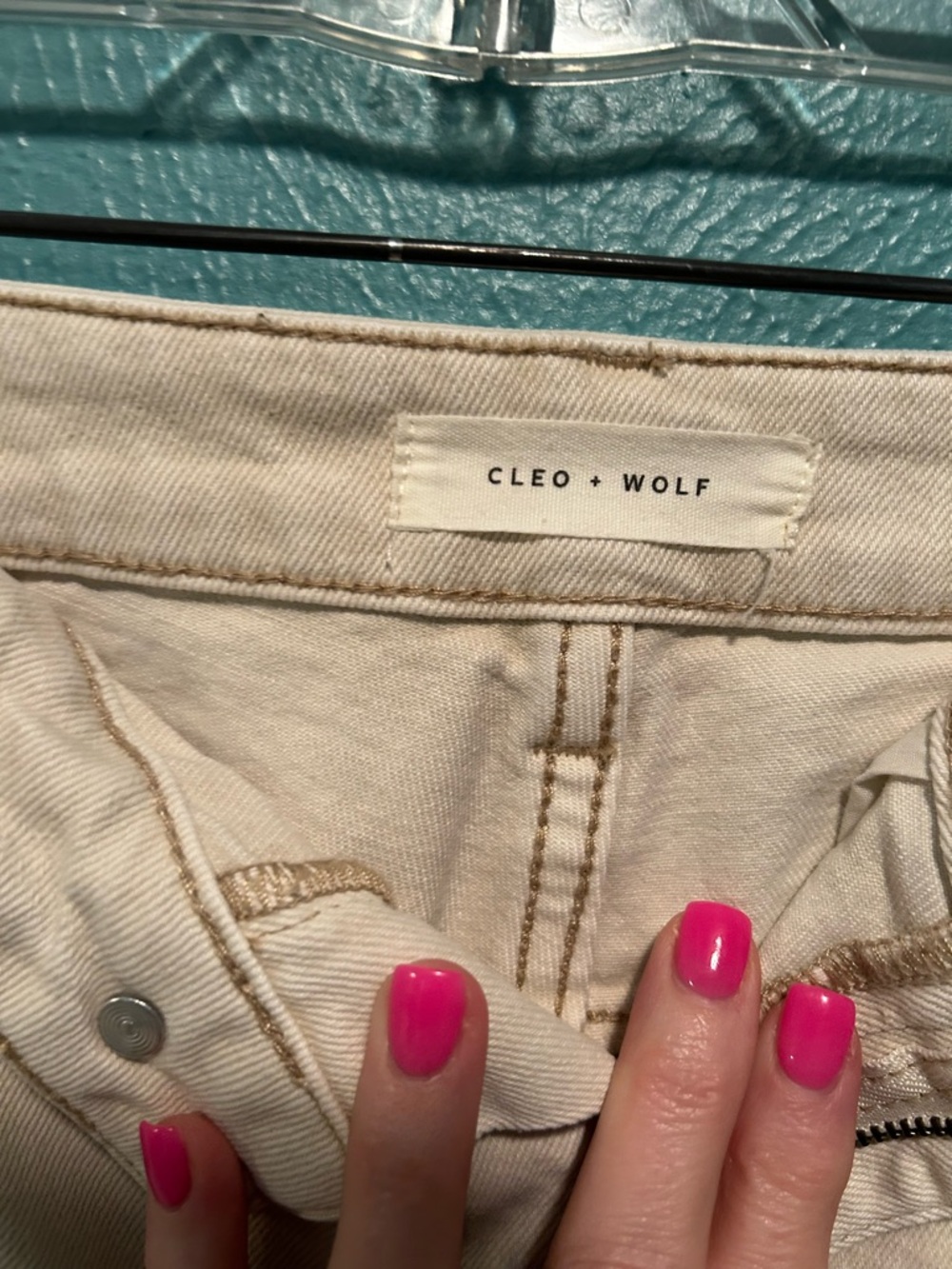 Cleo + Wolf Women's Wide Leg Jeans in Cream